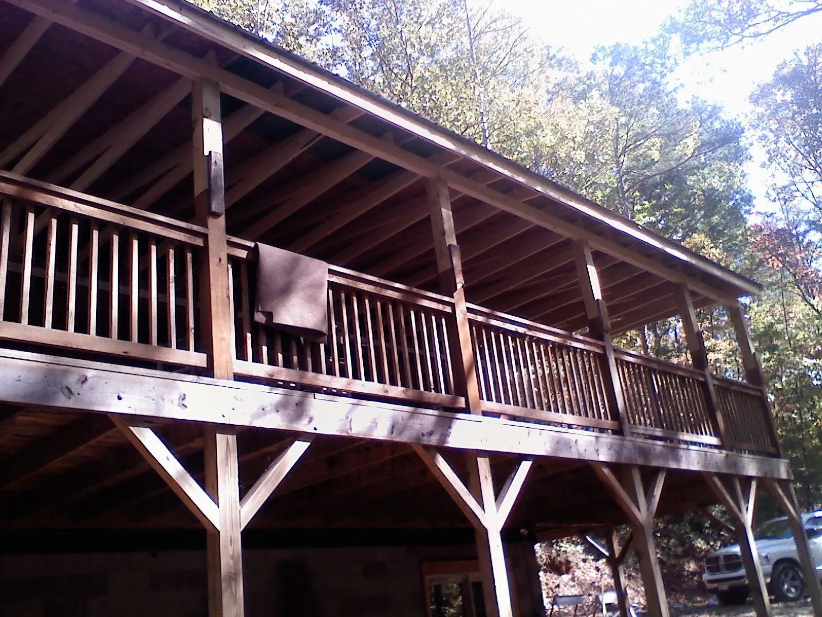 Timber framing under a new elevated porch and deck — Roof Leak Repair in Richburg by Roofing Brothers